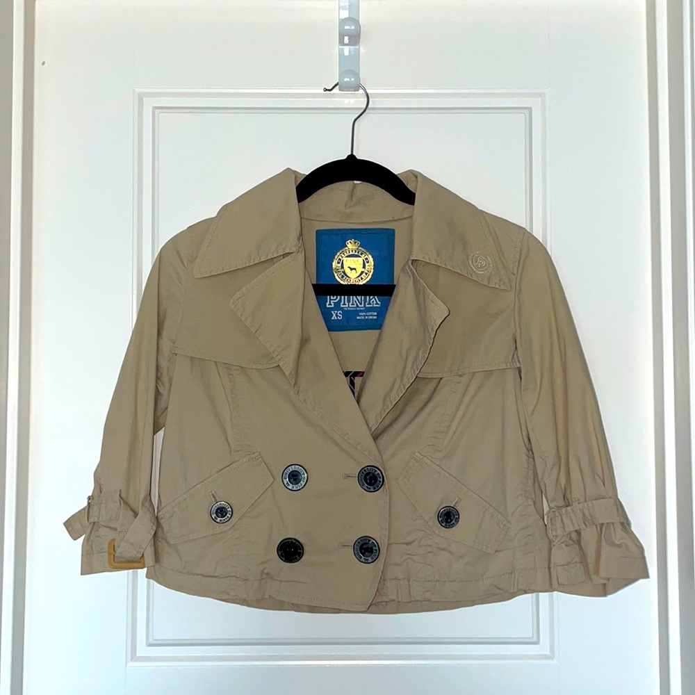 Cropped trench jacket